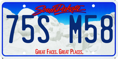 SD license plate 75SM58