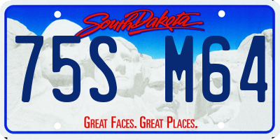 SD license plate 75SM64