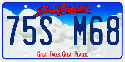 SD license plate 75SM68