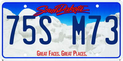 SD license plate 75SM73