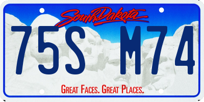 SD license plate 75SM74