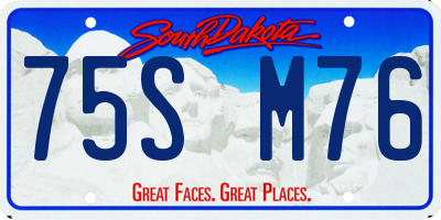 SD license plate 75SM76