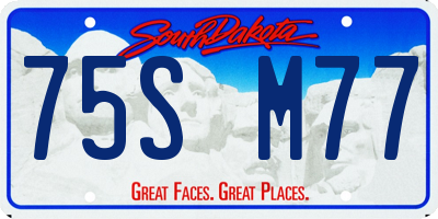 SD license plate 75SM77