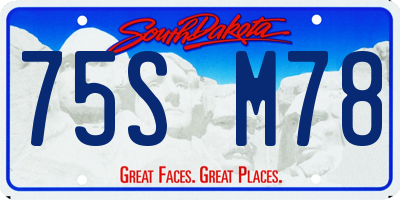 SD license plate 75SM78