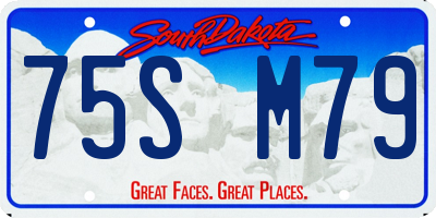 SD license plate 75SM79