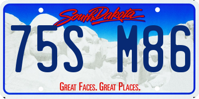SD license plate 75SM86