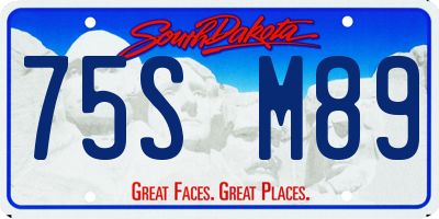 SD license plate 75SM89