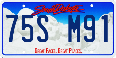 SD license plate 75SM91