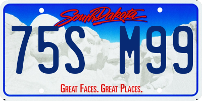 SD license plate 75SM99
