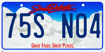 SD license plate 75SN04