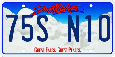 SD license plate 75SN10