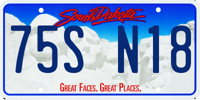 SD license plate 75SN18