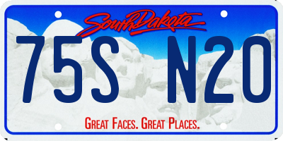 SD license plate 75SN20