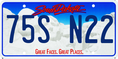 SD license plate 75SN22