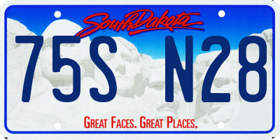 SD license plate 75SN28