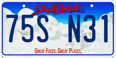 SD license plate 75SN31