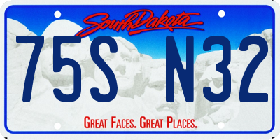 SD license plate 75SN32