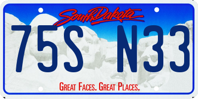 SD license plate 75SN33