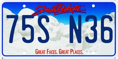 SD license plate 75SN36