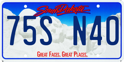 SD license plate 75SN40