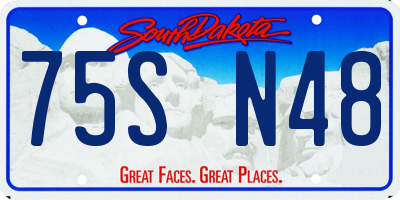 SD license plate 75SN48