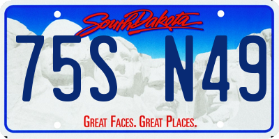 SD license plate 75SN49