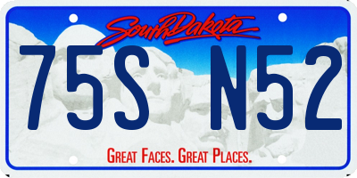SD license plate 75SN52