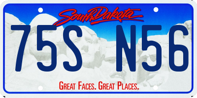 SD license plate 75SN56