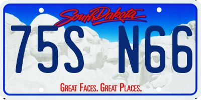 SD license plate 75SN66