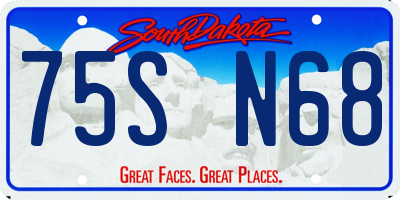 SD license plate 75SN68
