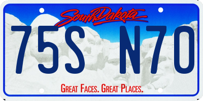SD license plate 75SN70