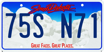 SD license plate 75SN71
