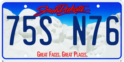 SD license plate 75SN76