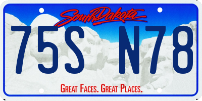 SD license plate 75SN78