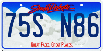 SD license plate 75SN86