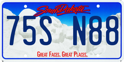 SD license plate 75SN88