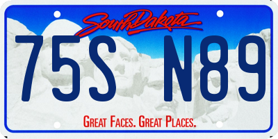 SD license plate 75SN89