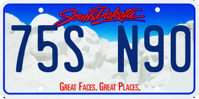 SD license plate 75SN90