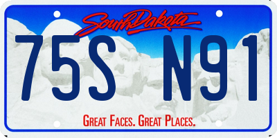 SD license plate 75SN91