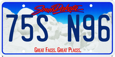 SD license plate 75SN96