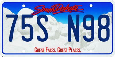 SD license plate 75SN98