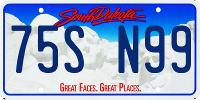 SD license plate 75SN99