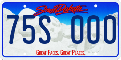 SD license plate 75SO00