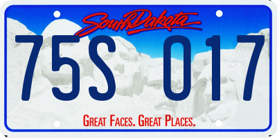 SD license plate 75SO17