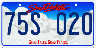 SD license plate 75SO20