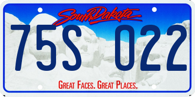 SD license plate 75SO22