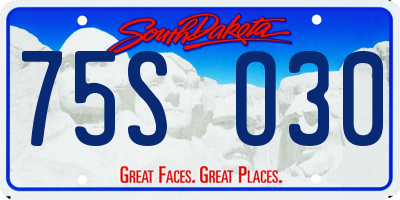 SD license plate 75SO30