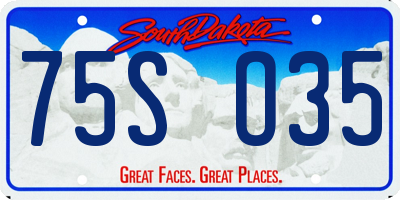 SD license plate 75SO35
