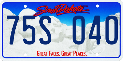 SD license plate 75SO40