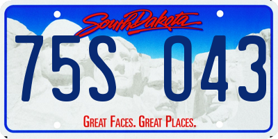 SD license plate 75SO43